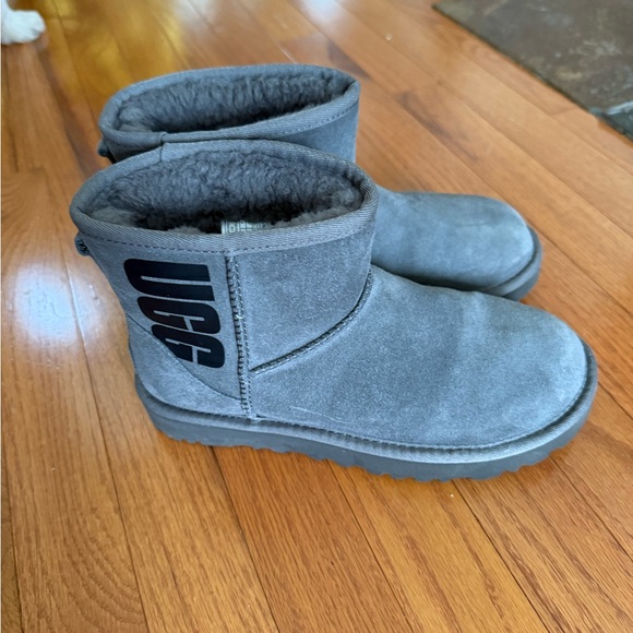 UGG Charcoal Suede Short Boots - Picture 2 of 7